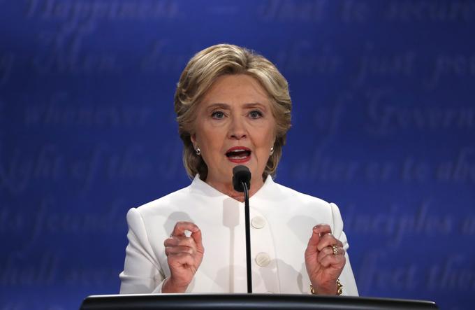 Tudi tokrat Hillary ni mogla mimo Trumpovega odnosa do žensk, a ta tema ni bila toliko v ospredju kot na prejšnjih dveh soočenjih. | Foto: Reuters