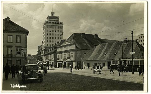 Pogled na Figovec in Nebotičnik iz leta 1934. | Foto: Arhiv zbiratelja razglednic Zmago Tančiča
