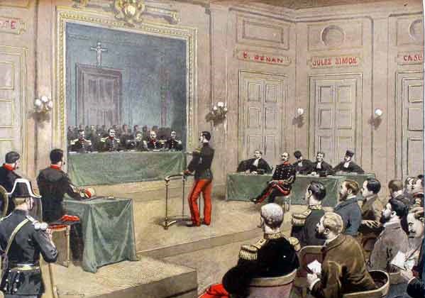 Sojenje Alfredu Dreyfusu. | Foto: commons.wikimedia.org