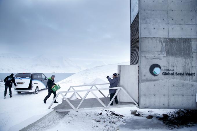 Na norveškem otočju Svalbard, ki je najsevernejše kopno, kamor še vozijo letala, je v živo skalo in večni led (permafrost) izdolben betonski bunker, v katerem je najpomembnejša zbirka rastlinskih semen na svetu. | Foto: Reuters