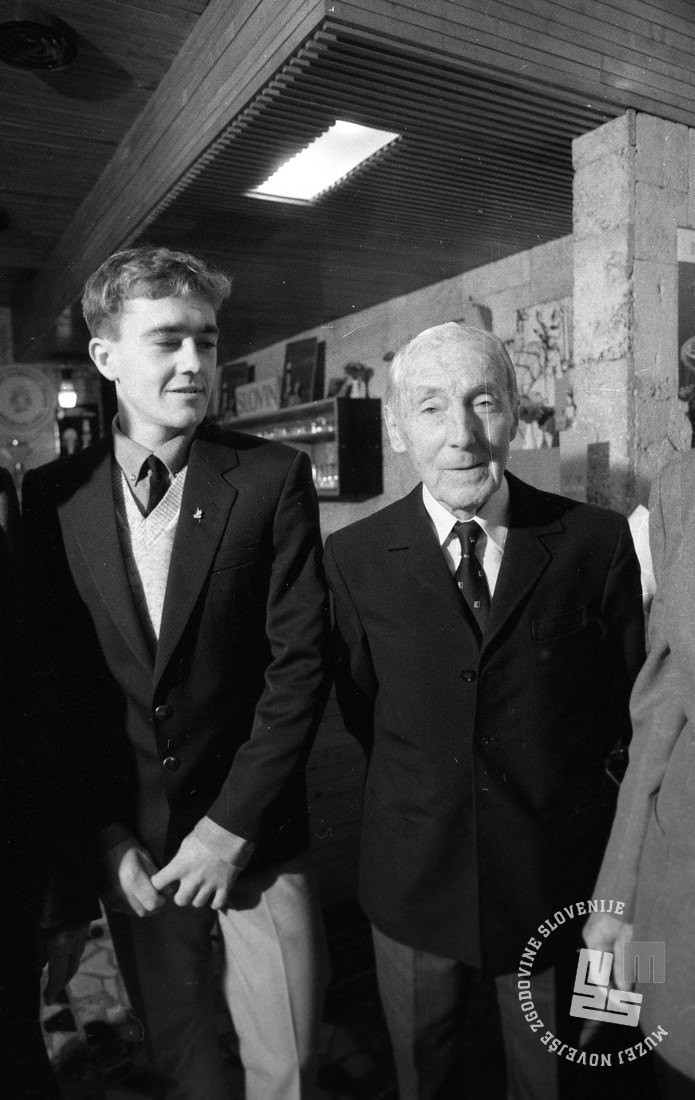 Lojze Kolman Srečanje telovadcev: Lojze Kolman in Leon Štukelj, december 1988 | Foto: Foto: Nace Bizilj, hrani MNZS