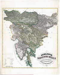 Kozlerjev zemljevid slovenske dežele in pokrajin | Foto: Wikipedia