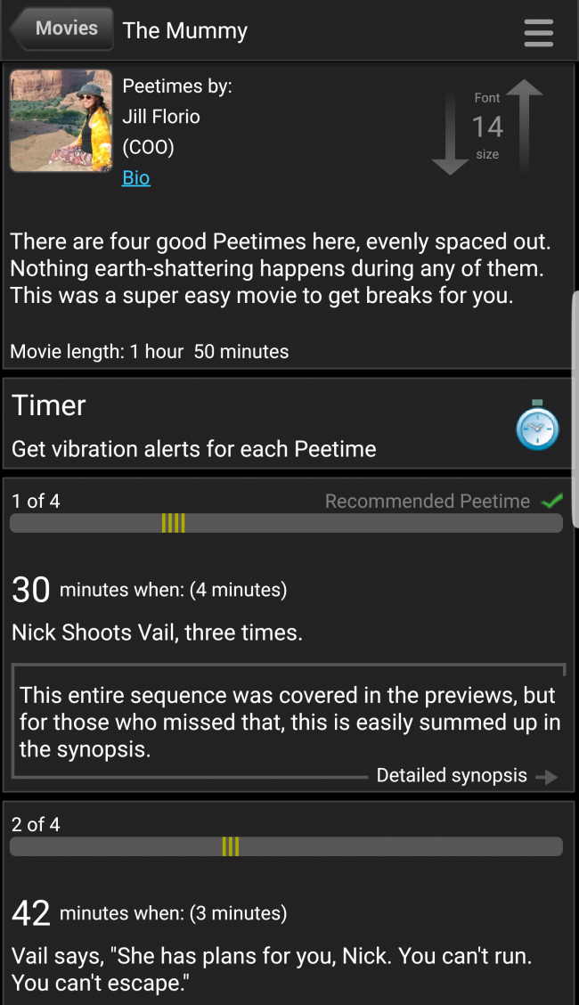 Uporabniki v aplikacijo RunPee lahko dodajajo svoje predloge, kdaj je najbolje iti na stranišče med ogledom izbranega filma v kinodvorani. | Foto: Matic Tomšič