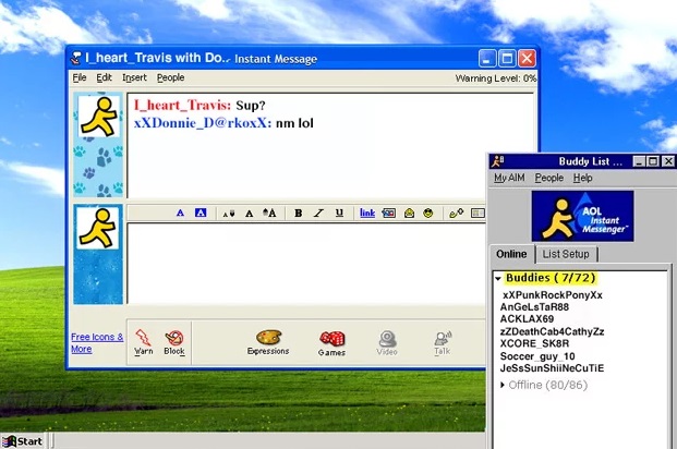 Številni strokovnjaki AIM pripisujejo veliko zaslug za to, da je svet prek svetovnega spleta in različnih programov za hitro komuniciranje postal še bolj povezan, uporabniki pa veliko lažje dostopni. Tako je bilo videti značilno pogovorno okno v programu AOL Instant Messenger. | Foto: HotHardware