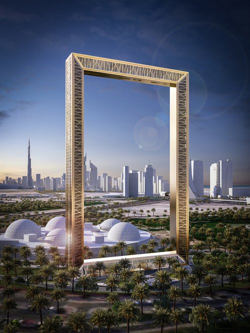 Dubajskemu zlatemu okvirju, ki je vrata za javnost odprl prvi dan letošnjega leta, napovedujejo status ene od glavnih mestih turističnih destinacij. | Foto: www.thedubaiframe.com