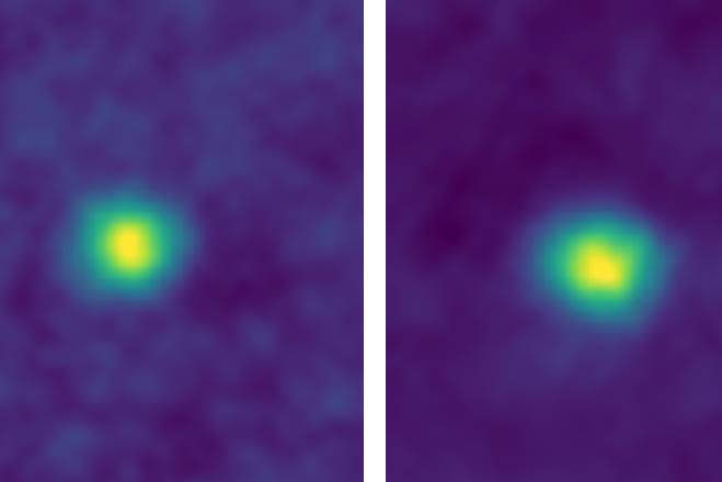 2012 HZ84 in 2012 HE85 sicer nista pretirano zanimivi ledeni skali, a plovilo New Horizons ima čas za fotografiranje vsega mogočega, saj bo do svojega naslednjega cilja potovalo še nekaj mesecev.  | Foto: NASA