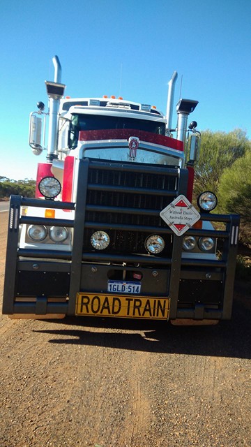 Cestni vlaki (tovornjaki z več prikolicami) so največja nevarnost avstralskih cest. | Foto: osebni arhiv/Lana Kokl