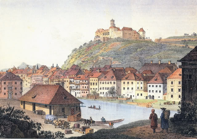 Pristanišče na Bregu leta 1756.
 | Foto: Wikipedia