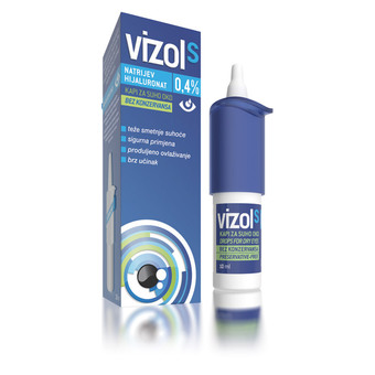 Kapljice za oči Vizol S 0,4% so namenjene blaženju hujših težav s suhostjo oči. | Foto: 