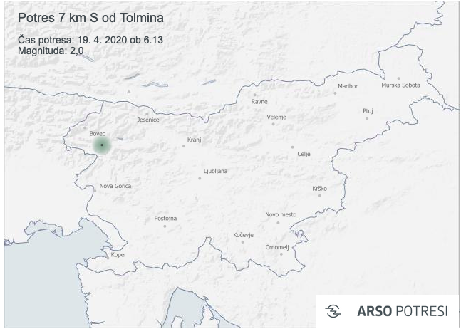 Potres Tolmin | Foto: Arso