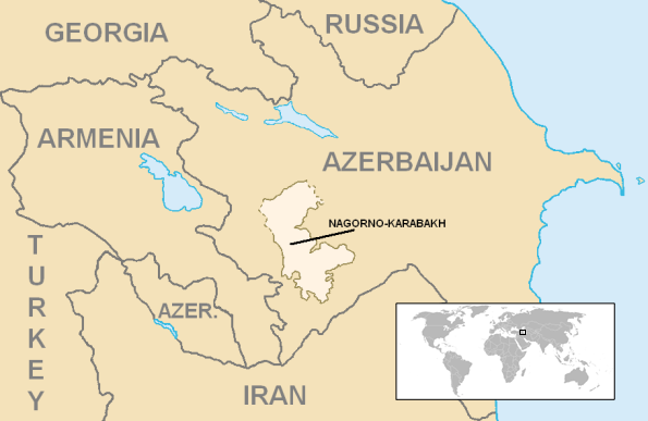 Zemljevid Armenije, Azerbajdžana in Gorskega Karabaha | Foto: Thomas Hilmes/Wikimedia Commons