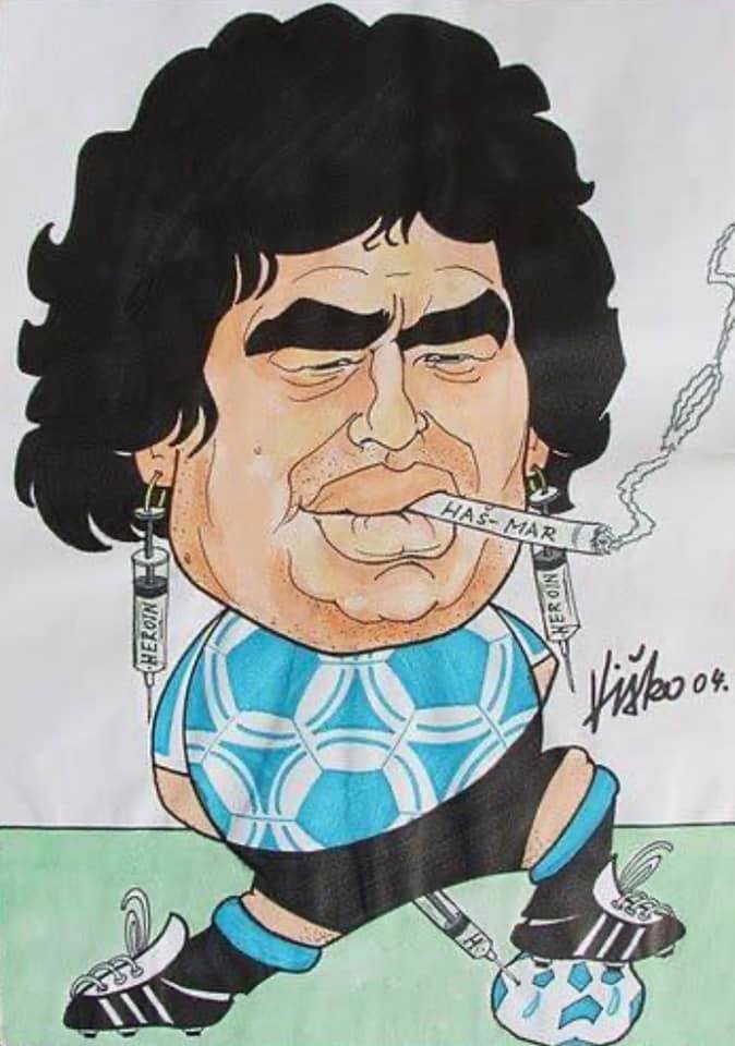 Diego Maradona | Foto: karikatura: Mario Višković - Viško