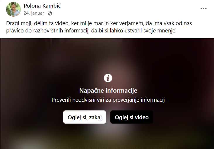 Tako je videti precej objav na profilu Polone Kambič na Facebooku. | Foto: Matic Tomšič / Posnetek zaslona