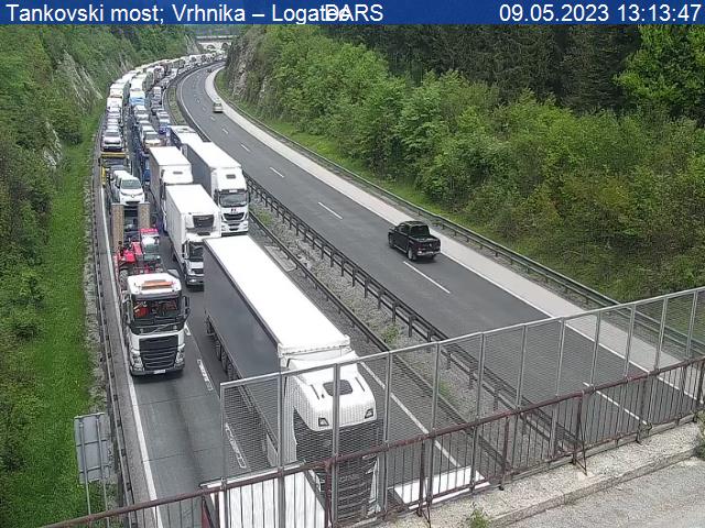 A1/E61/E70, Ljubljana–Koper, Tankovski most, pogled proti Ljubljani. | Foto: DARS