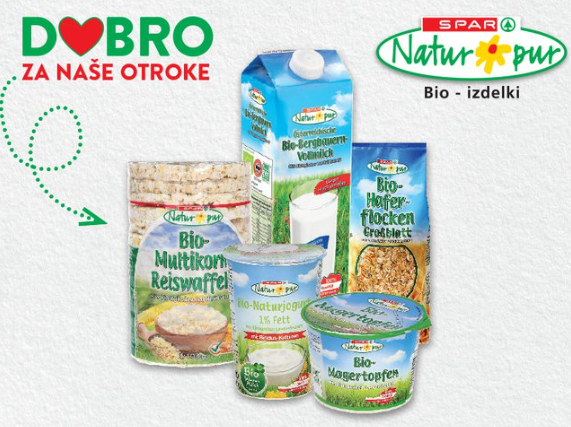 BIO izdelki SPAR Natur*pur Dobro za naše otroke so prilagojeni prehranskim potrebam otrok. | Foto: Spar Slovenija