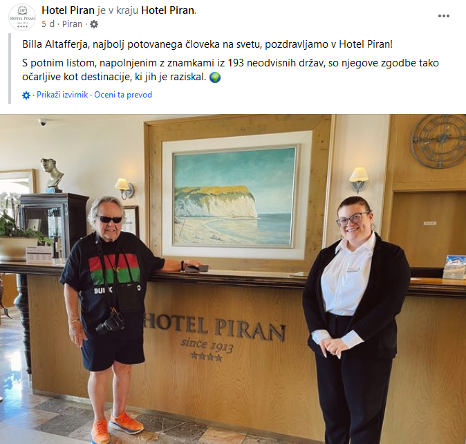 objava Hotel Piran | Foto: Facebook/posnetek zaslona/Hotel Piran