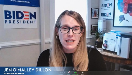 Vodja kampanje Jen O'Malley Dillon zagotavlja, da Joe Biden ostaja v tekmi za nov predsedniški mandat.  | Foto: Profimedia