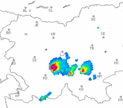 Že v torek so se po državi prožile posamezne nevihte.  | Foto: Arso