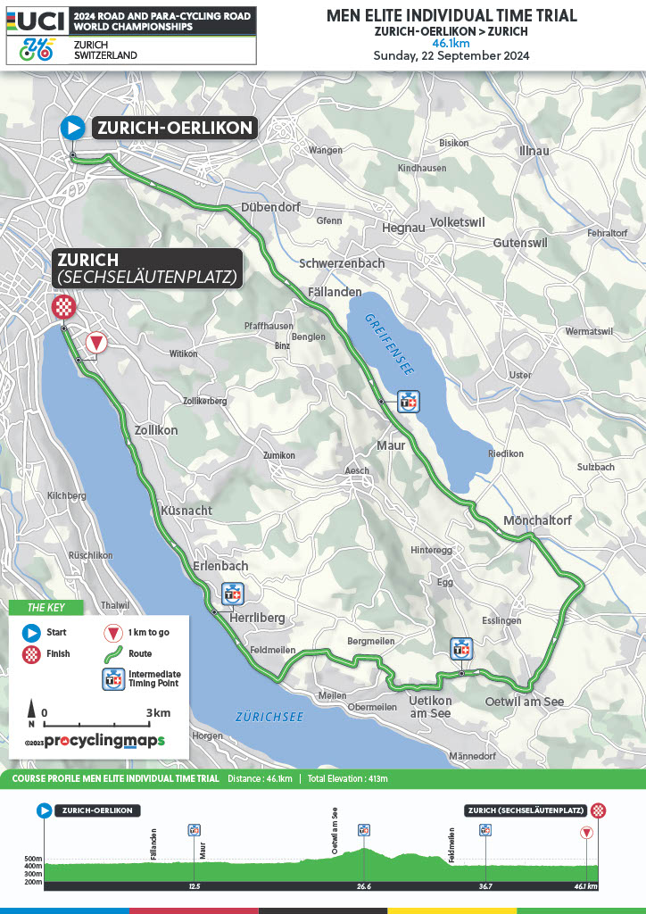 Rota do cronômetro de Zurique | Foto: UCI