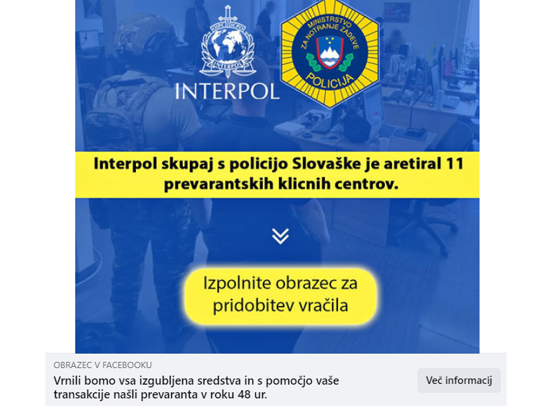 Os fraudadores, que na sua maioria vêm do outro lado do mundo, têm apenas um conhecimento superficial da geografia da Europa, pois em alguns casos confundiram a Eslovénia com a Eslováquia. Claro, eles contam com o fato de que potenciais vítimas de fraude não perceberão isso. | Foto: captura de tela