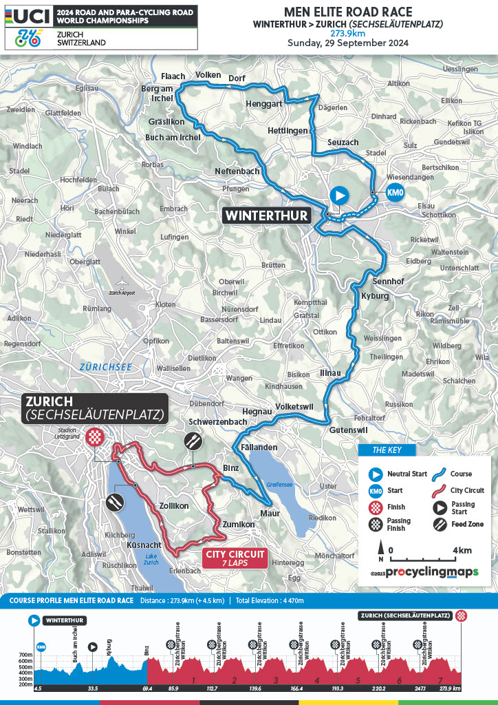 Zürich cestna dirka profil | Foto: UCI