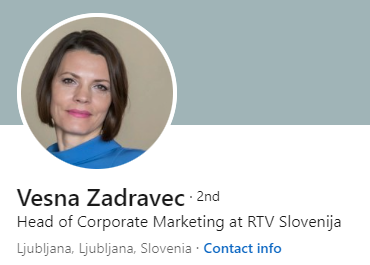 Profil Vesne Zadravec na družbenem omrežju LinkedIn.  | Foto: LinkedIn / Posnetek zaslona