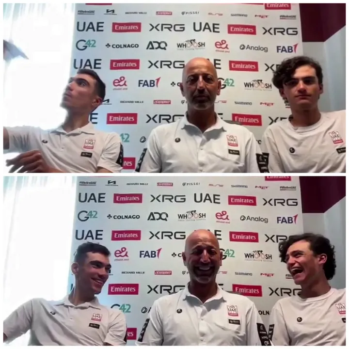 Dobro razpoloženje v ekipi UAE. Vir fotografij: Cyclinguptodate.com. | Foto: 
