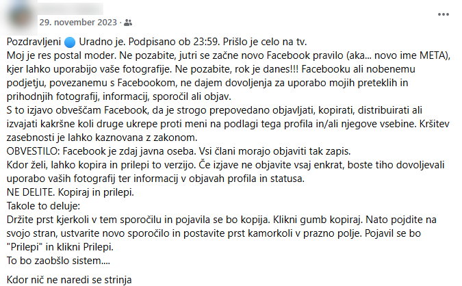 Facebook Prevara | Foto: Posnetek zaslona