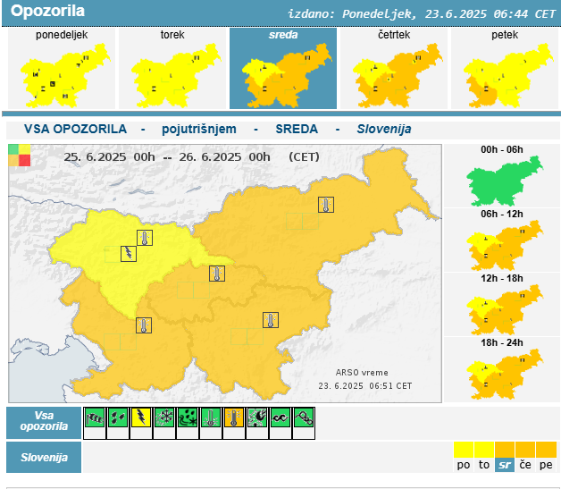 Arso vreme opozorilo Arso vreme opozorilo | Foto: Arso