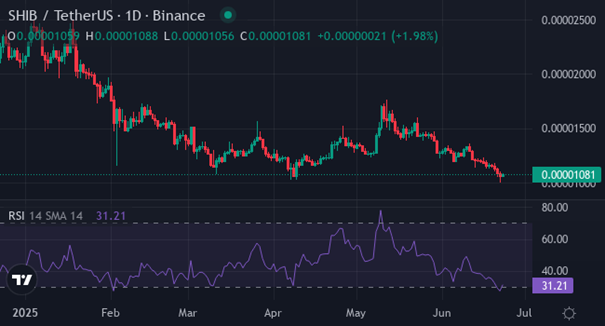 SHIB | Foto: Vir: tradingview / XYZVerse