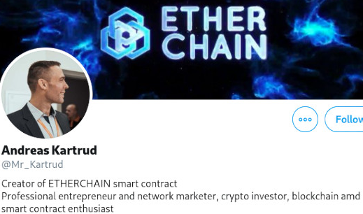 Kriptoprevara oziroma piramidna shema EtherChain, ki jo je promoviral Andreas Kartrud.  | Foto: Posnetek zaslona / BehindMLM