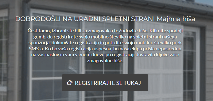 Majhna hiša scam | Foto: Posnetek zaslona