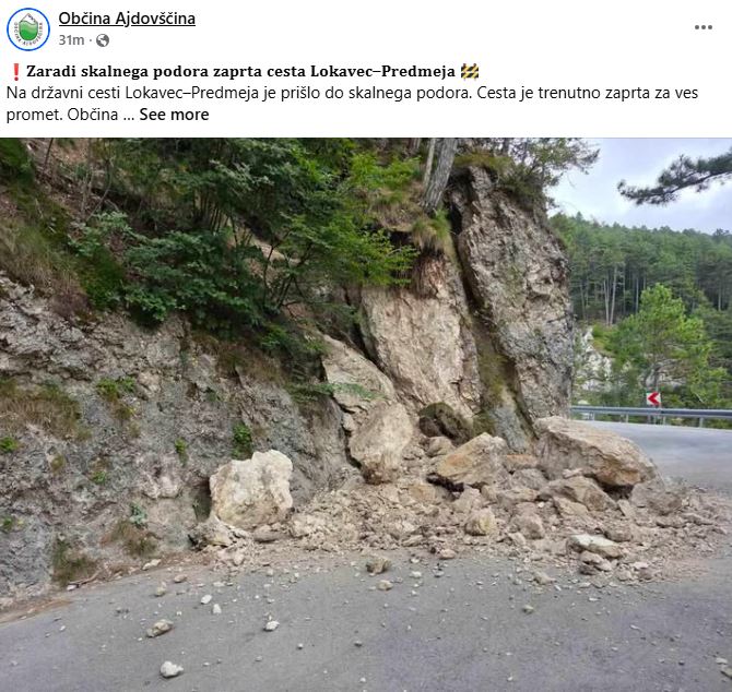 skalni podor, Ajdovščina | Foto: Občina Ajdovščina/Facebook