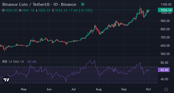 BNB | Foto: Vir: tradingview / XYZVerse