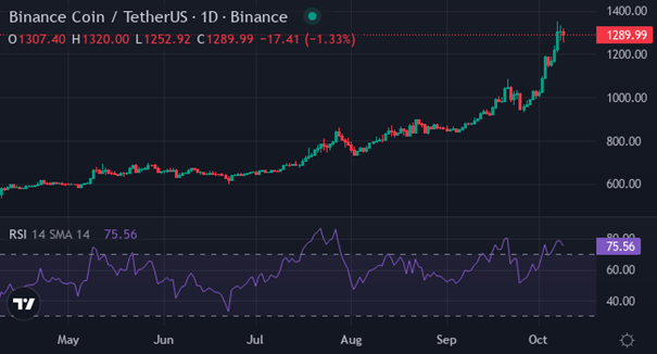 BNB | Foto: Vir: tradingview / XYZVerse