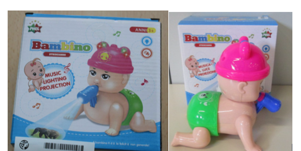 Nevarne otroške igrače Igrača ima naslednje oznake – LOT: 2020-50, Model: No.588-6 in EAN: 6923292204113. | Foto: Zdravstveni inšpektorat RS