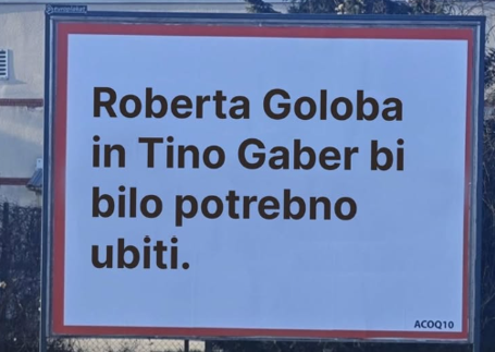 Plakat, ki poziva k uboju predsednika vlade in njegove žene, naj bi bil fotomontaža. | Foto: X/@StrancarAles