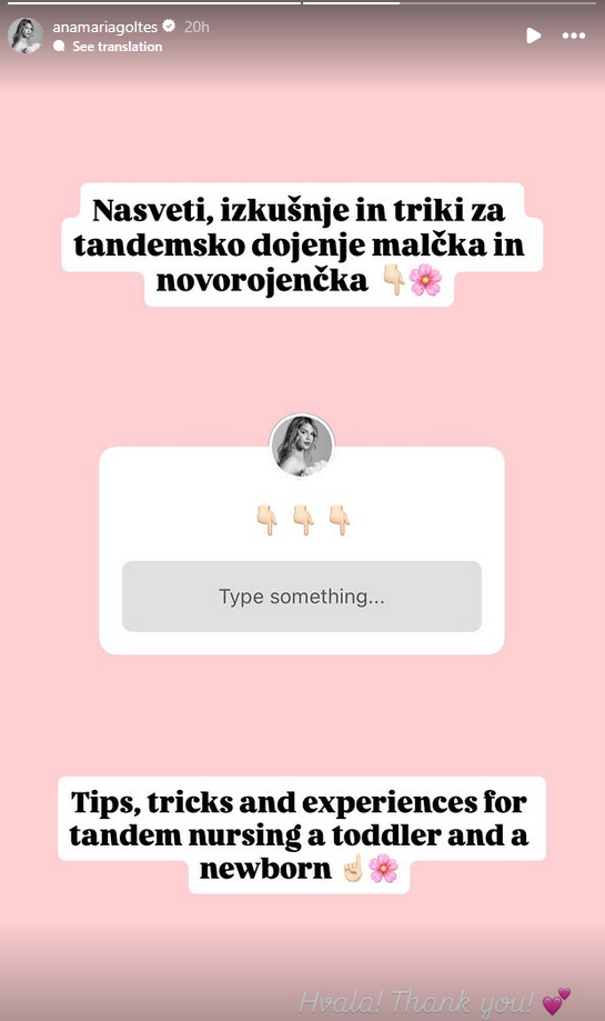 Anamaria Goltes se je obrnila na sledilke in jih prosila za pomoč in koristne nasvete. | Foto: Instagram/Anamaria Goltes