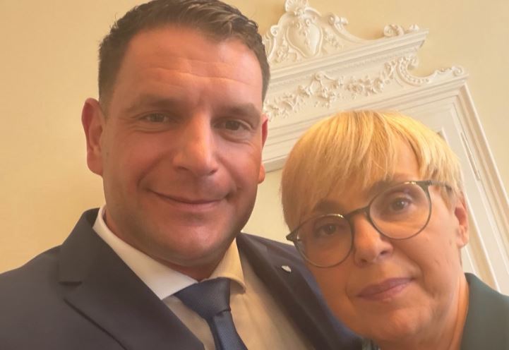 Predsednik državnega zbora Zoran Stevanović in predsednica Republike Slovenije Nataša Pirc Musar | Foto: omrežje X