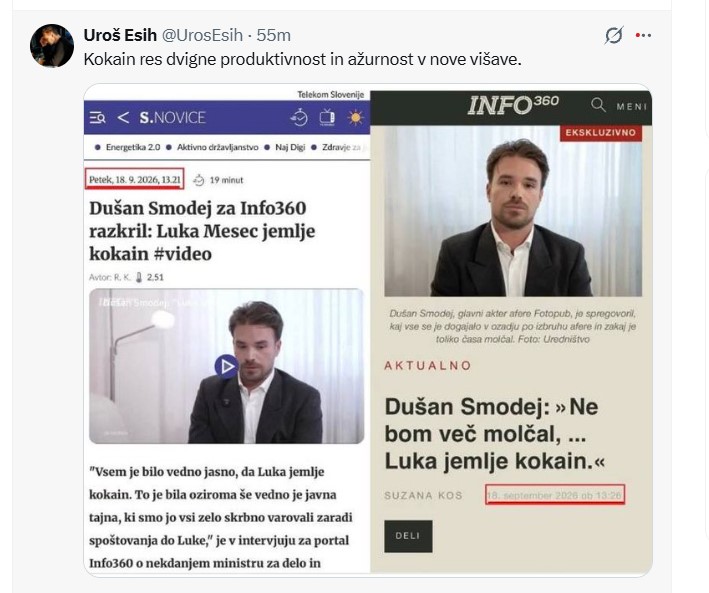 esih kokain | Foto: zajem zaslona