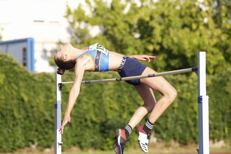 Lia Apostolovski je pričakovano zmagala v skoku v višino. Z rezultatom je bila zelo zadovoljna. | Foto: Peter Kastelic/AZS