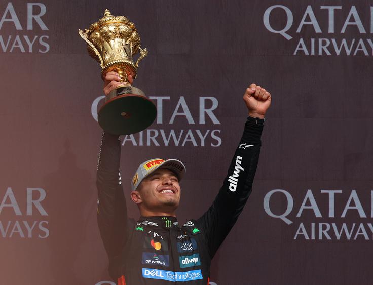 Lando Norris je prvič dobil domačo dirko. | Foto: Reuters