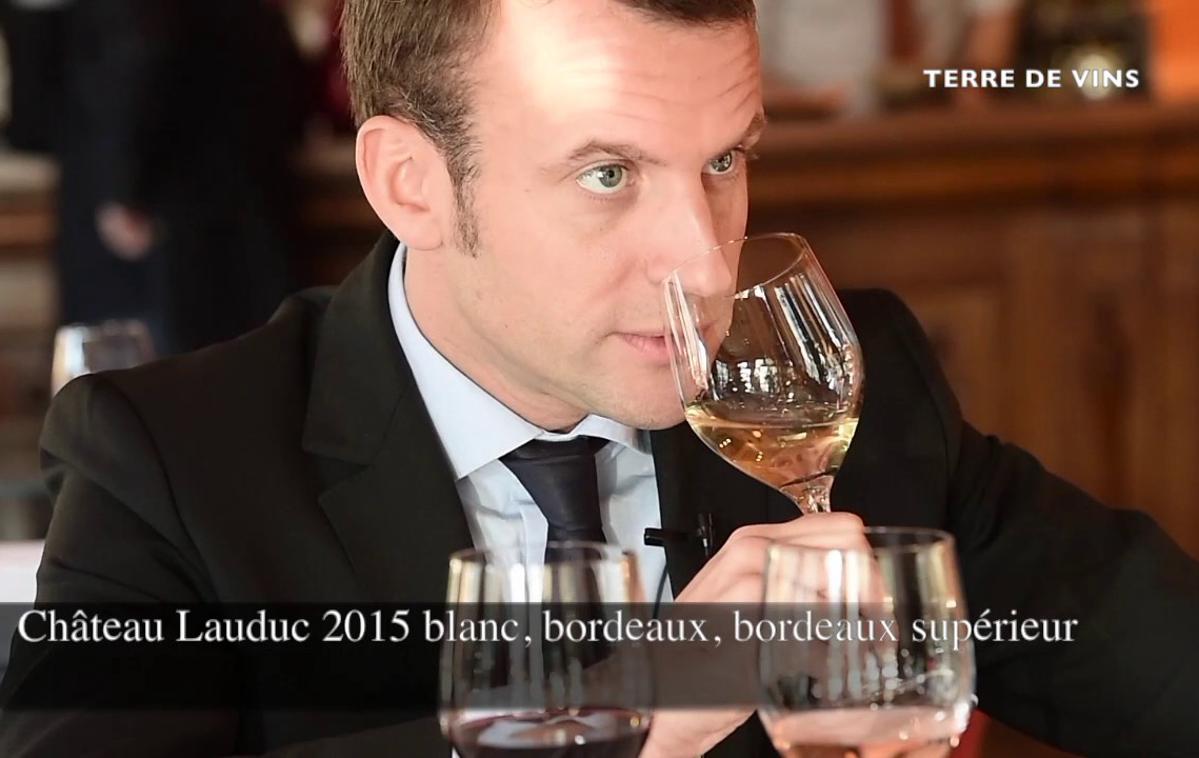 Emmanuel Macron in vino | Foto Terre de Vins