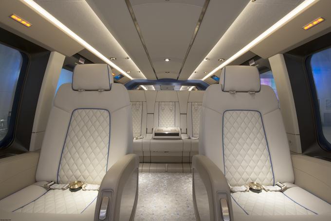 Notranjost različice VIP seveda ni standardizirana, temveč je odvisna od želja in zahtev naročnika. Pegasus Designa ponuja različne možnosti oblike in vrste sedežev, barv, materialov in dodatne opreme. | Foto: Airbus Helicopters