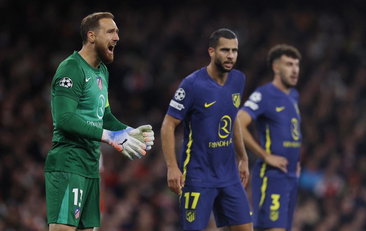 Arsenal Atletico Jan Oblak | Jan Oblak je na gostovanju v Londonu prejel štiri zadetke, a zbral tudi štiri obrambe. | Foto Reuters