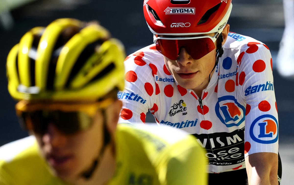 Jonas Vingegaard - Tadej Pogačar | Taktika Vingegaardove Visme je ubegala Tadeja Pogačarja. "In prav je tako," poudarjajo v nizozemskem taboru. | Foto Reuters