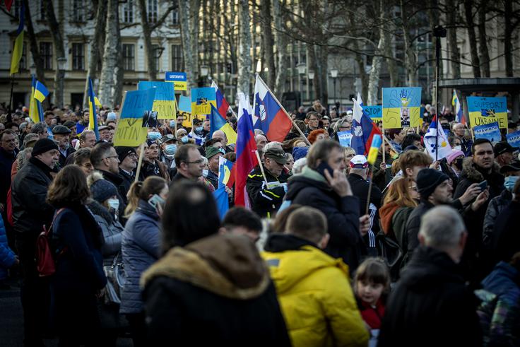 Shod v podporo Ukrajini | Foto: Ana Kovač