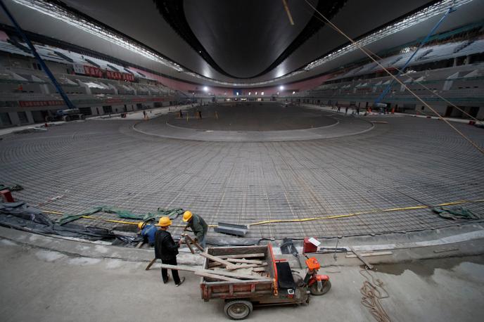 Peking 2022 | V Pekingu že gradijo olimpijske objekte. | Foto Reuters
