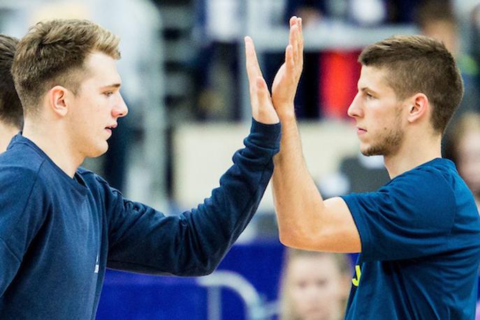 Luka Dončić in Aleksej Nikolić | Foto Sportida