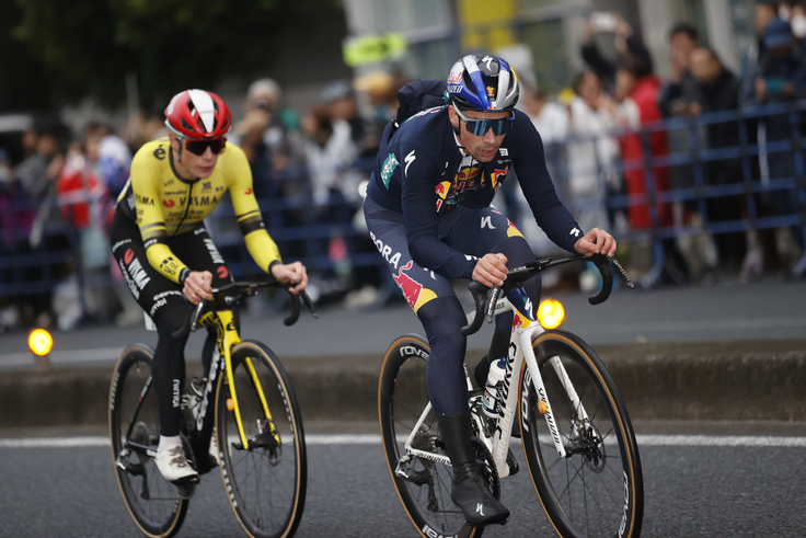 Jonas Vingegaard Primož Roglič Saitama 2025 | Foto: A.S.O./Yuzuru Sunada